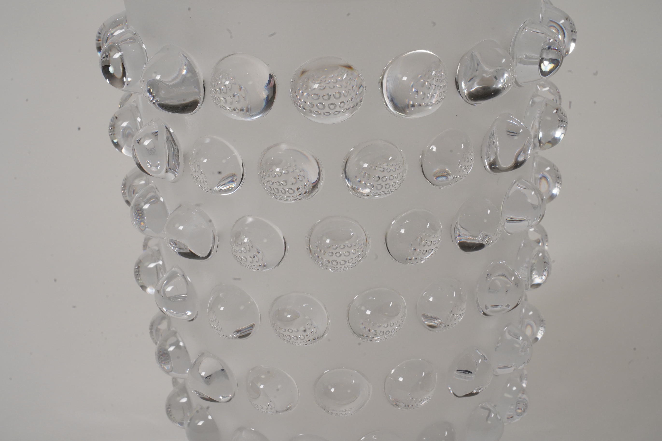 Lalique, France: A clear and frosted glass 'Mossi' vase